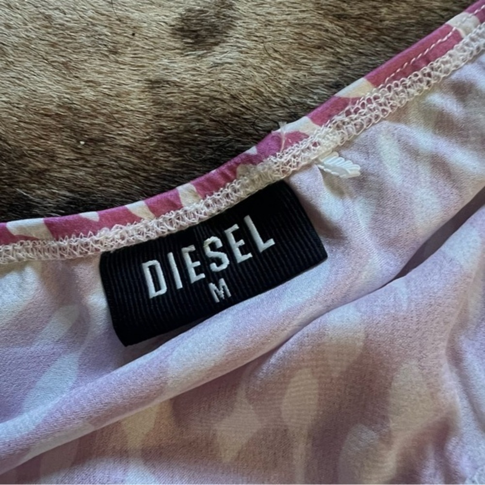 DIESEL Y2K Patterned Pink Satin Midi Skirt Size Medium - Picture 3 of 7